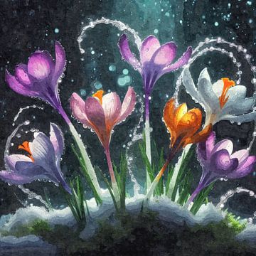 Magische Blüten im frostigen Licht von Sabine Wagner