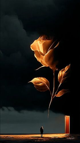 roos in rood, zwart of goud