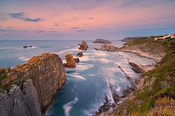 Zonsopkomst Playa de la Arnia, Cantabrië, Spanje van Henk Meijer Photography