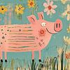 Fröhliches Schwein von Zen und Mehr