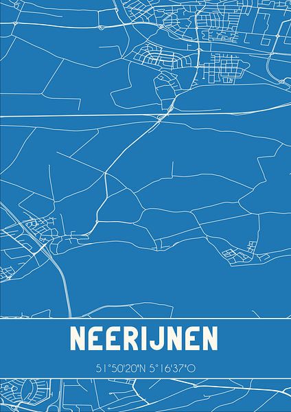 Blueprint | Map | Neerijnen (Gelderland) by Prints of Place