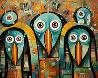 Schilderij Kleurrijke Vogels