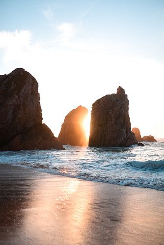 Plage Portugal coucher de soleil