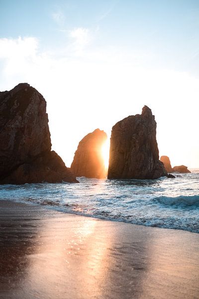 Beach Portugal sunset by Dayenne van Peperstraten