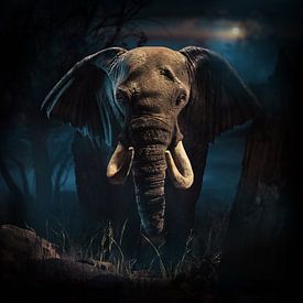 Olifant in de nacht van norbert weijde