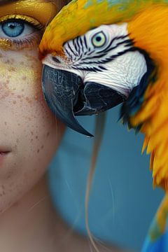Tropisch uitzicht met vogelpartner van Poster Art Shop