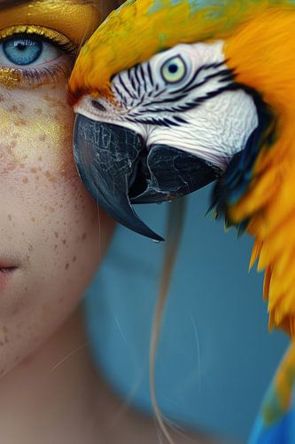 Tropical view with bird partner