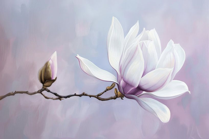 Magnolia bloesem van Poster Art Shop
