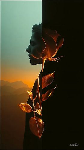 roos in rood, zwart of goud