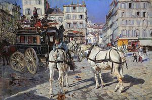 Giovanni Boldini - Place Pigalle und der Place de l'Etoile La Villette Omnibus (1882)