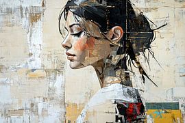 Frauenprofil | Layered Whisper von Blickfänger Gemälde