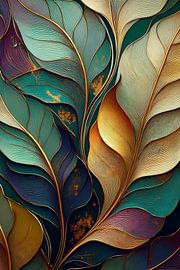De magnifiques feuilles dans le style vitrail sur Patricia Hofmeester