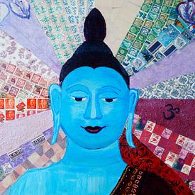 Boeddha in collage van Cora Unk