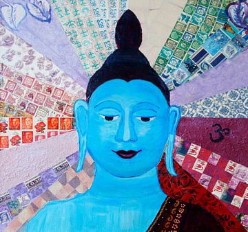 Boeddha in collage van Cora Unk
