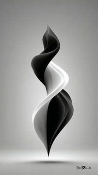 Monochrome Flow - Abstract Black and White Art in Motion