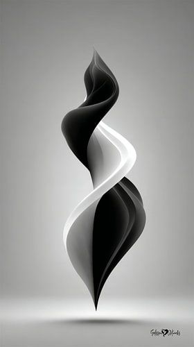 Monochrome Flow – Abstracte Zwart-Wit Kunst in Beweging