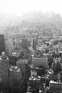 Manhattan as seen from Empire State Building Black-White von David Berkhoff