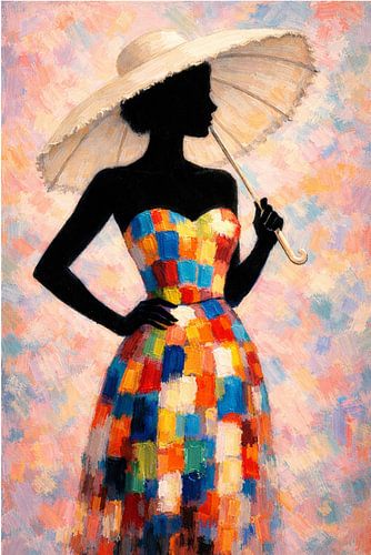 Elegante vrouw met parasol