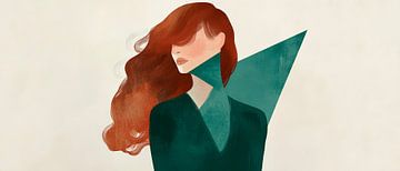 Futuristic woman with flowing hair by Poster Art Shop