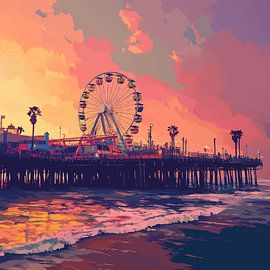 Santa monica pier by TheXclusive Art