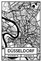 Düsseldorf - Stadsplattegrond ontwerp stadsplattegrond (Retro)