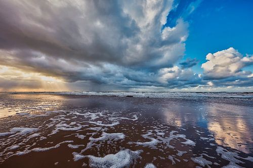 dutch Seestück mit einem Sonnenuntergang