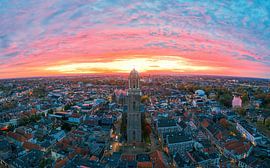Fiery sunrise Zwolle centre by Thomas Bartelds