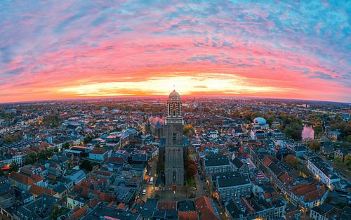 Fiery sunrise Zwolle centre