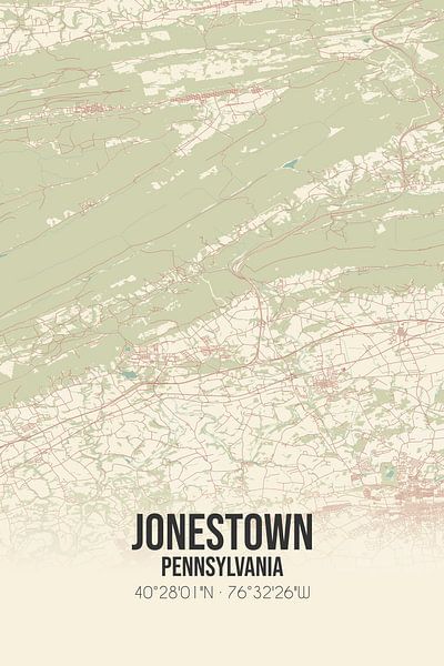 Vintage map of Jonestown (Pennsylvania), USA. by Prints of Place