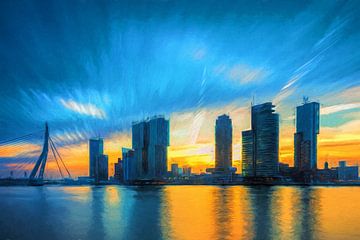 Art with cityscape of Rotterdam van eric van der eijk