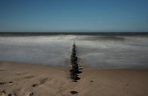 Breakwaters on the beach near Cadzand