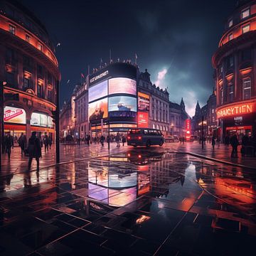 London in de nacht van The Xclusive Art