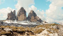 Majestic Three Peaks in South Tyrol - iconic mountain massif of the Dolomites, spectacular in light, shape and alpine landscape by Miriam Schwarzfischer Fotografie