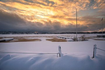 Loftahammar vivassen bay in snow 2021 van Marc Hollenberg