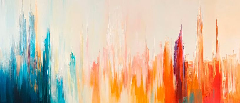 Abstrakte Stadtlandschaft in Farben von Poster Art Shop