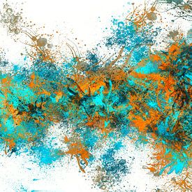 Farbexplosion in Orange und Grüntönen von Leon Brouwer