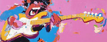Gitarist | Electric Harmony in Color van De Mooiste Kunst