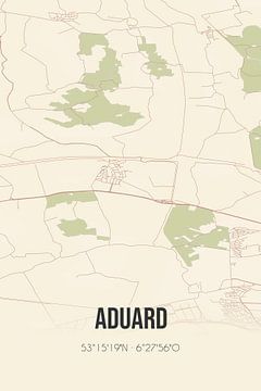 Vintage landkaart van Aduard (Groningen) van MijnStadsPoster