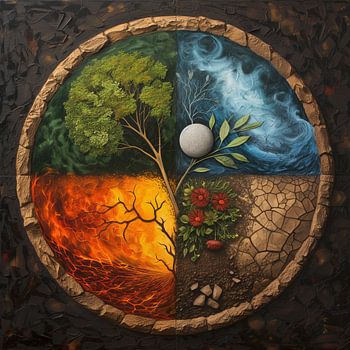 Peinture : Les 4 éléments - un symbolisme astrologique puissant