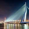 Pont Erasmus à Rotterdam la nuit sur Rene van Heerdt