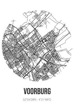 Voorburg (Südholland) | Karte | Schwarz-Weiß von Rezona