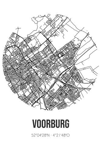 Voorburg (Zuid-Holland) | Landkaart | Zwart-wit