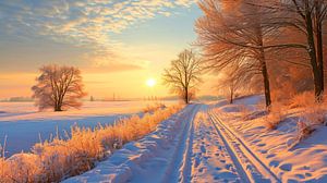 Winter-Sonnenaufgangsweg