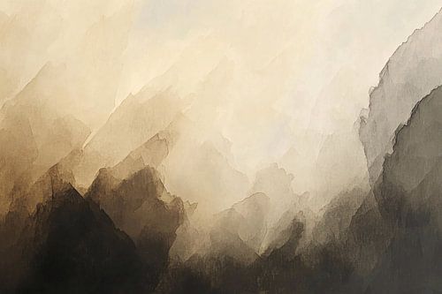 Mystiek berglandschap in aardetinten