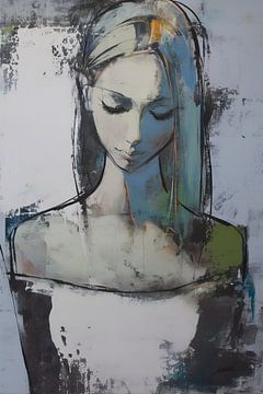 Whispering Hues van Abstract Schilderij