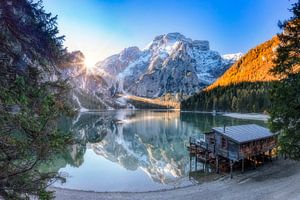 Le lac Prags Wildsee dans le Tyrol du Sud sur Dieter Meyrl