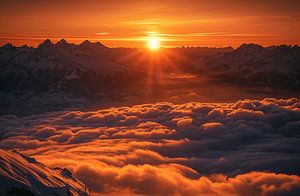 Horizontlinie im Abendfeuer