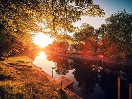 Berlin – Sonnenuntergang am Landwehrkanal van Alexander Voss