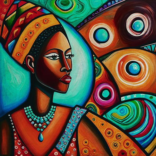 Decoratief portret van een Afrikaanse vrouw