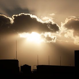 Zonsondergang in Morioka, Japan van Wietse van Bruggen